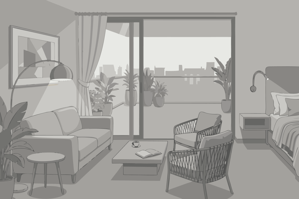 Standard Studio mit Balkon und Meerblick
